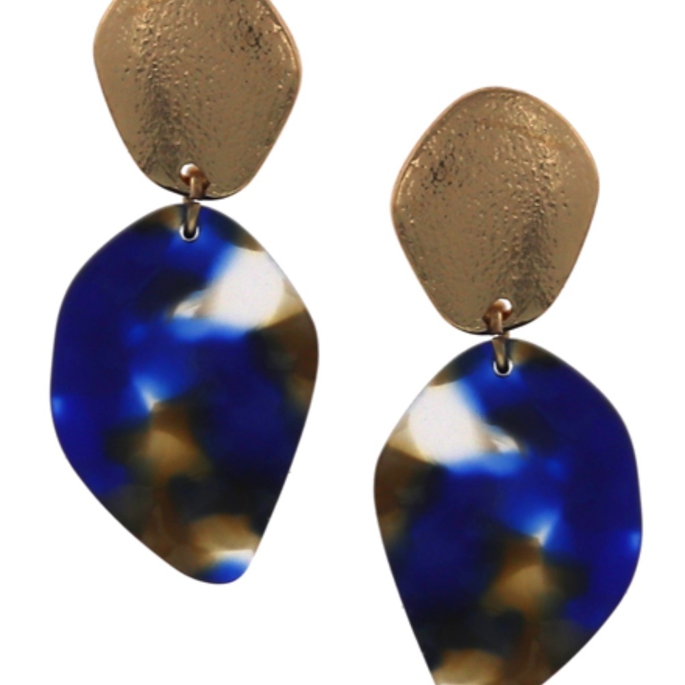 Gold and Blue Earrings